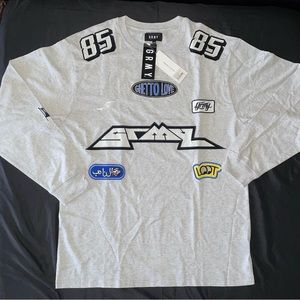 New Grimey Arch Rival Long Sleeve Tee Mens Size 2XL XXL Sport Grey KLGLS145GRY